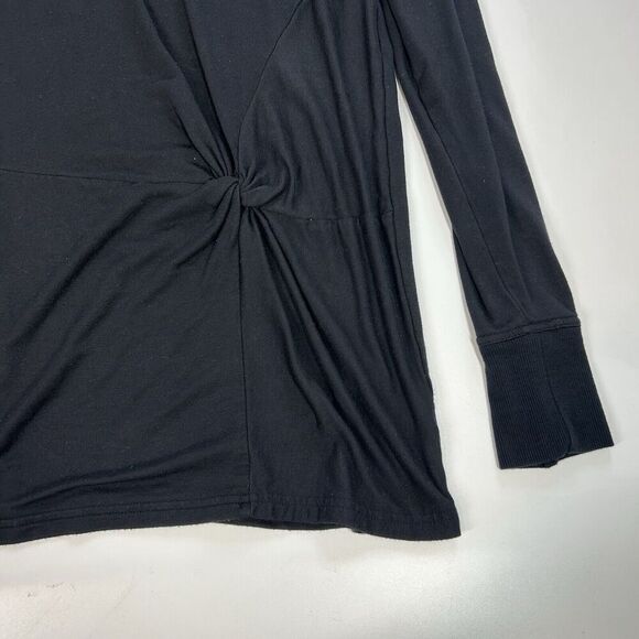 Athleta Nirvana Twist Front Sweatshirt Womens XL Black Lightweight Stretch - Picture 4 of 7